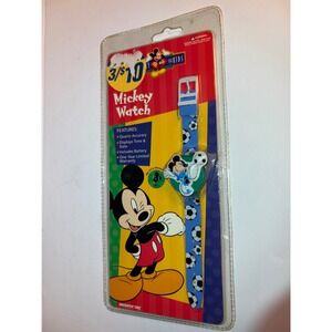 Vintage 90s Mickey Mouse‎ Kids Watch Soccer Theme New in Package Innovative Time